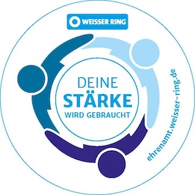 Hier wird das Logo vom Weissen Ring gezeigt.